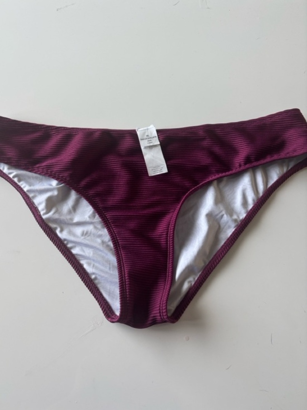 Women’s Ribbed Bikini Bottom in Plum